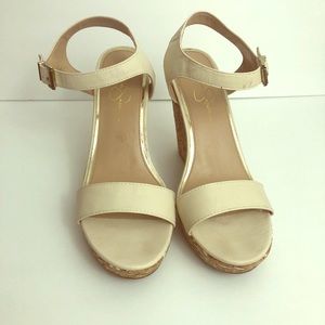 Jessica Simpson- cream wedges